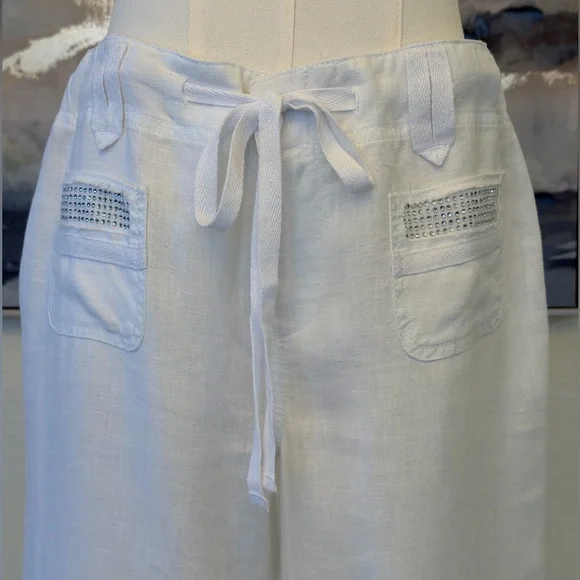 INC International Concepts White Linen Pants - Picture 2 of 16
